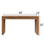 Rustic Manufactured Wood Console Table with Beaded Accent, 64L x 14W x 32H - Grand Goldman Shop