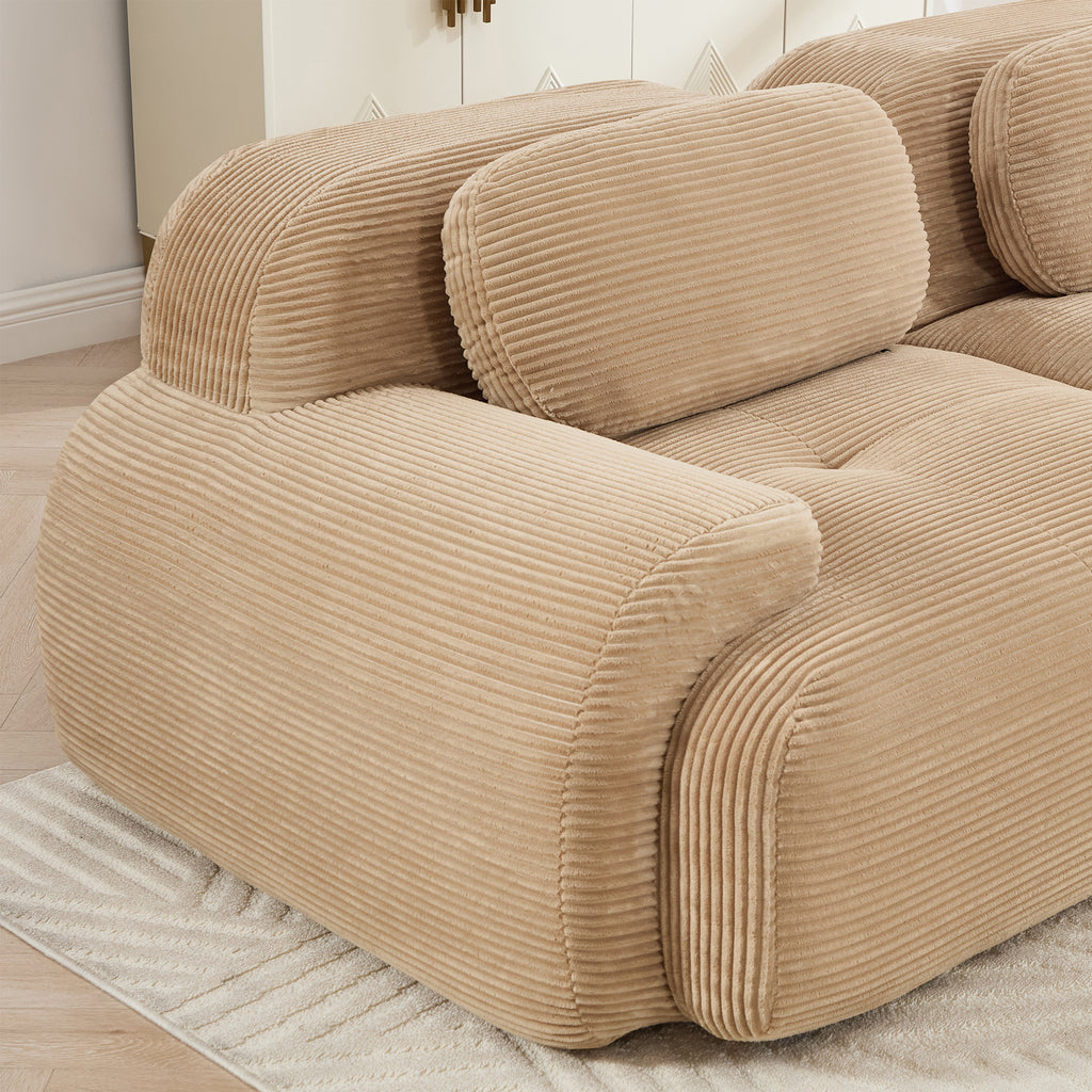 Hamlet LSF&RSF Corner Sofa W/Pillows Corduroy- Camel - Grand Goldman Shop