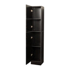 Freestanding  Cabinet with Inadjustable Shelves and two Doors for Kitchen, Dining Room,black - Grand Goldman Shop