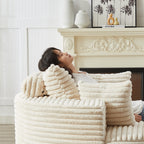 55'L Corduroy Sponge single sofa,No Assembly Required,Fluffy Modern Sleeper Chair for Living room, Bedroom, Lounge and Projection Room(Not a swivel chair.) - Grand Goldman Shop