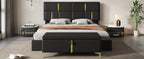 2-Pieces Bedroom Sets,Queen Size Upholstered Platform Bed with Hydraulic Storage System,Storage Ottoman with Metal Legs,Black(Old SKU:N733S207778B) - Grand Goldman Shop