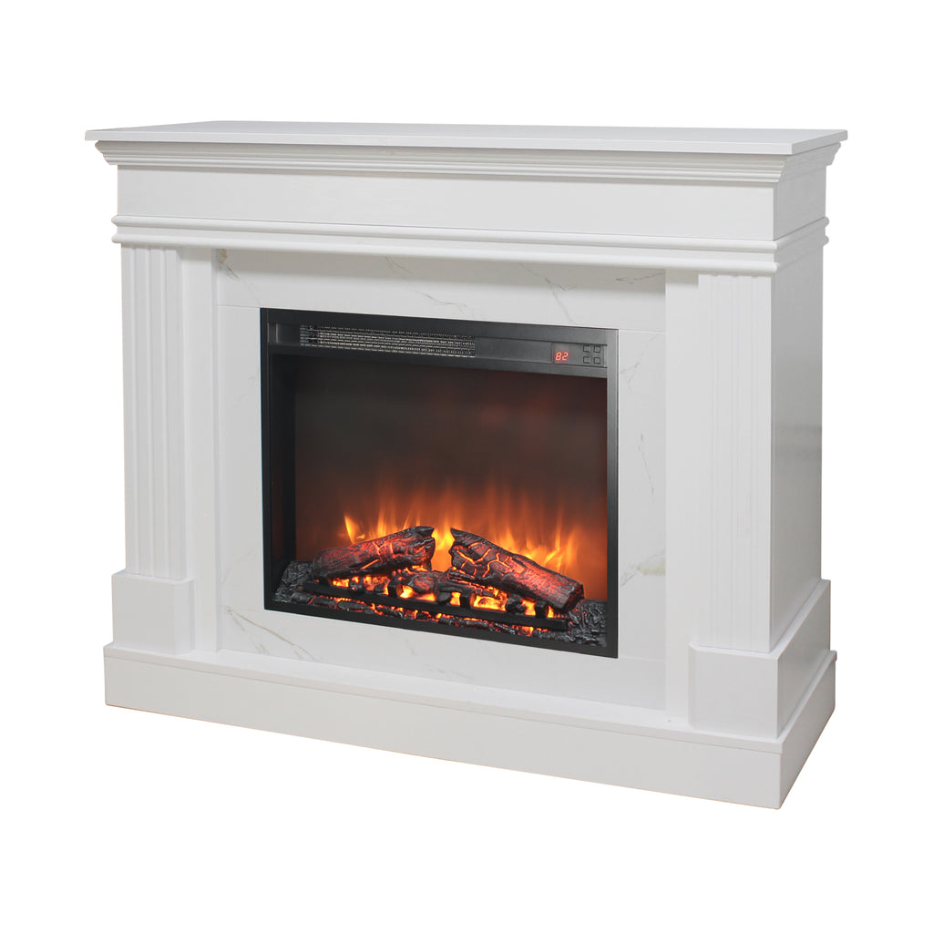 44' Electric Fireplace with Mantel for Living Room or Bedroom,23' Fireplace Insert Heater, Realistic Log and Flame Effect, Remote Control, Timer - Grand Goldman Shop