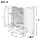 Buffet storage cabinet with single glass doors and unique bell handle - Grand Goldman Shop