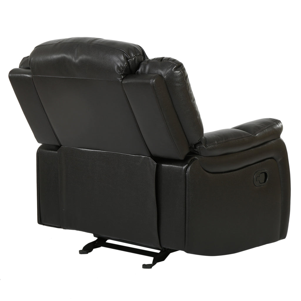 Classic Design Black Berry PU Upholstery Glider Recliner Chair with Spacious Comfort and Durable Construction - Grand Goldman Shop