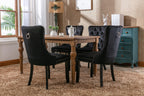 Nikki Collection Modern, High-end Tufted Solid Wood Contemporary Velvet Upholstered Dining Chair with Wood Legs Nailhead Trim 2-Pcs Set, Black, SW2001BK - Grand Goldman Shop