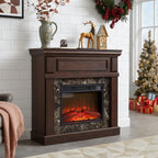 Electric Fireplace with Mantel,fireplace mantel surround with 23' Fireplace Insert, Adjustable Flame, Remote Control, Cherry,41.34'W*14'D*40'H - Grand Goldman Shop