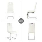 Modern Dining Chairs with Faux Leather Padded Seat Dining Living Room Chairs Upholstered Chair with Chrome Metal Legs Design for Kitchen, Living, Bedroom, Dining Room Side Chairs Set of 4 - Grand Goldman Shop