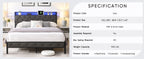 Full Bed Frame with  Storage Headboard, Charging Station and LED Lights, Upholstered Platform Bed with Heavy Metal Slats, No Box Spring Needed, Noise Free, Easy Assembly, Dark Gray - Grand Goldman Shop