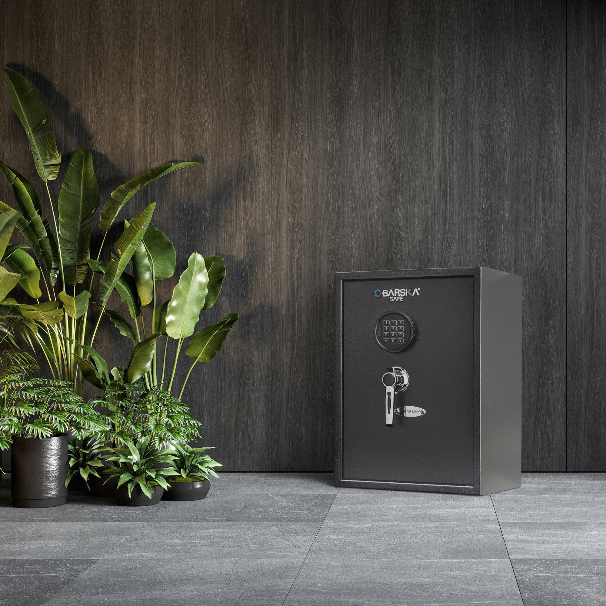 Large Digital Keypad Safe with 1.45 Cubic Ft Capacity in Black Steel and Removable Shelves | Premium Home Decor - Grand Goldm