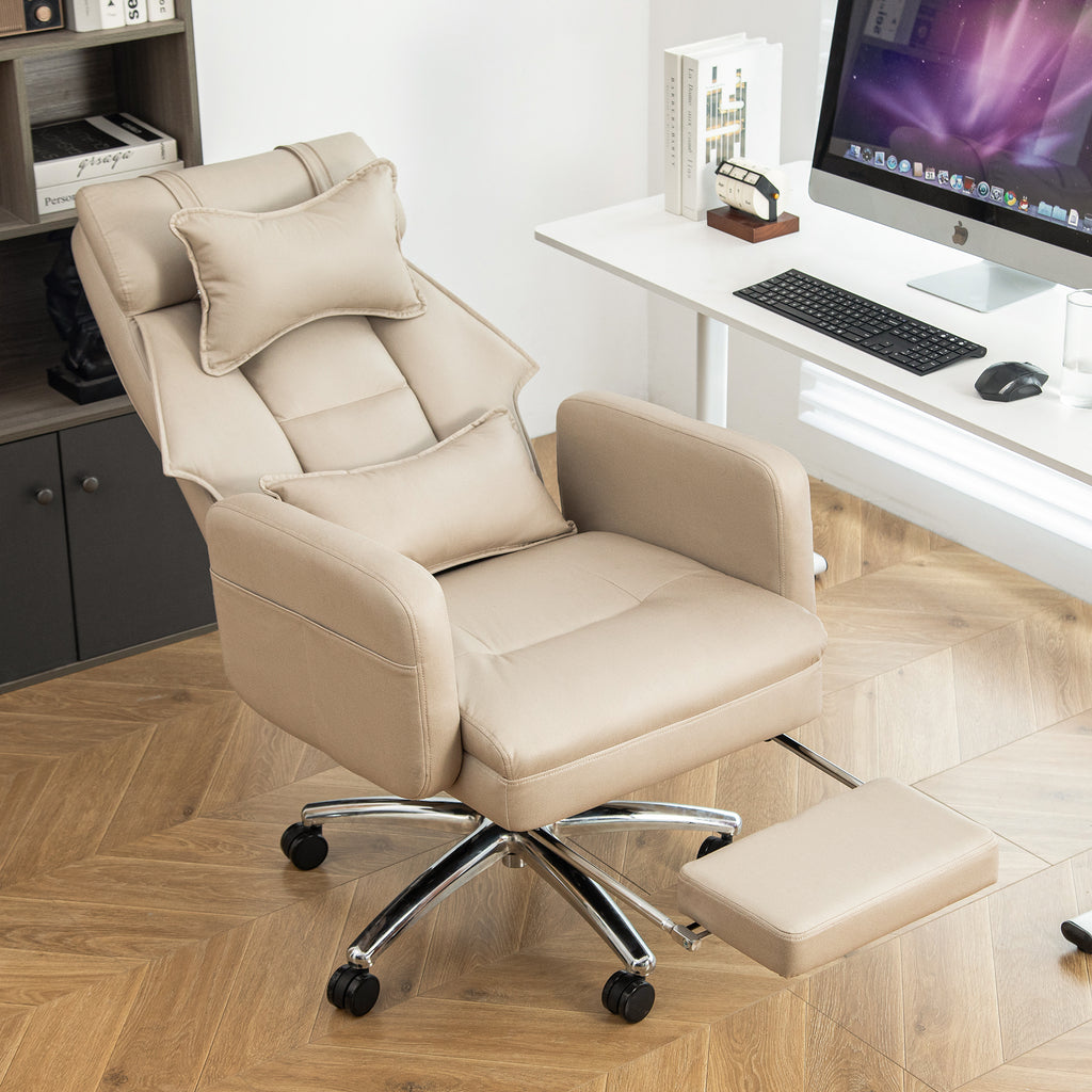 Swivel Ergonomic Office Chair, Technology Leather  High Back Office Chair with Lumbar Support Headrest, Sedentary Comfortable