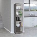 Bookcase Compact Bookshelf with Multiple Shelves, Matt Gray / White - Grand Goldman