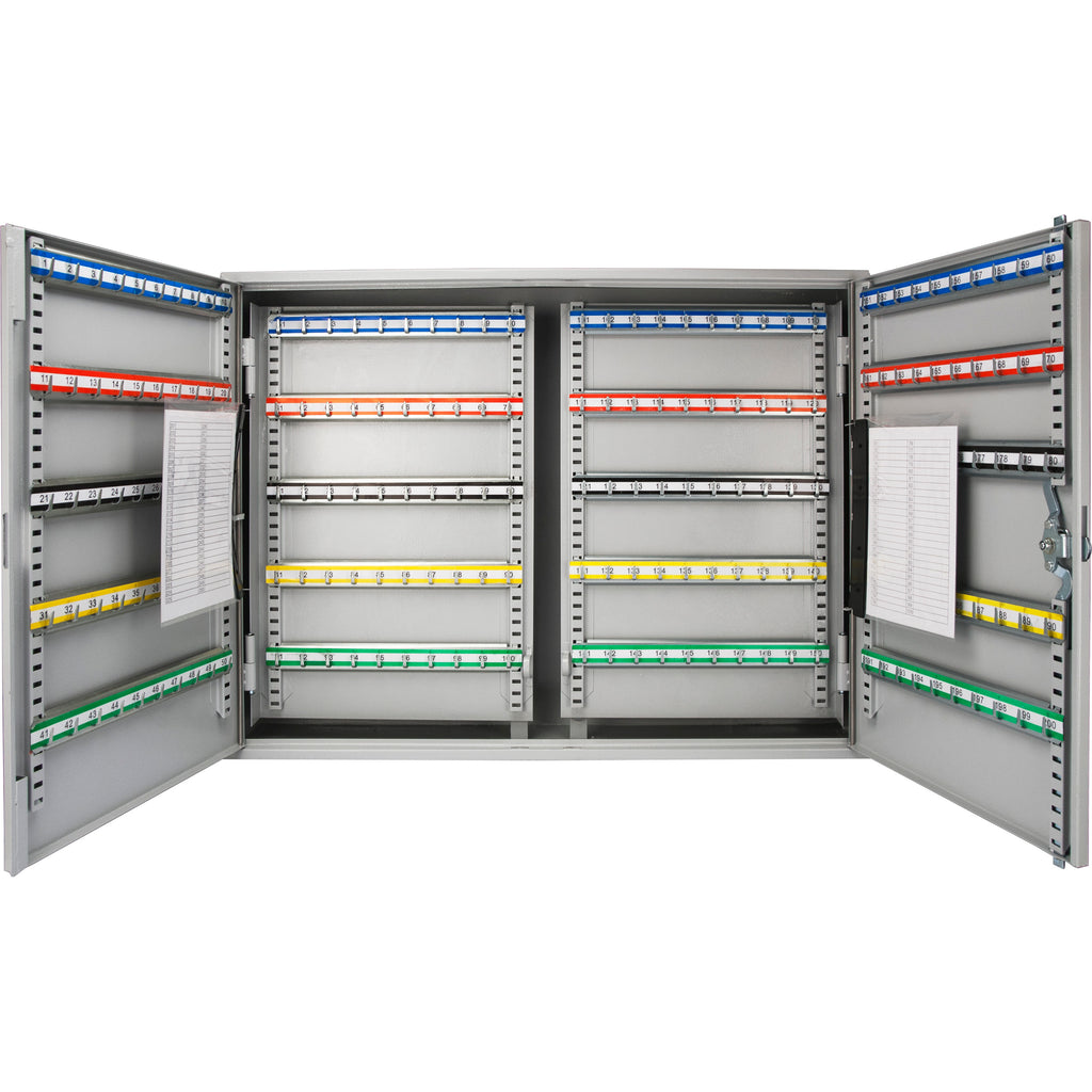 Adjustable Key Cabinet with Key Lock for Secure Storage, Gray Steel, 600-Key Capacity - Grand Goldman