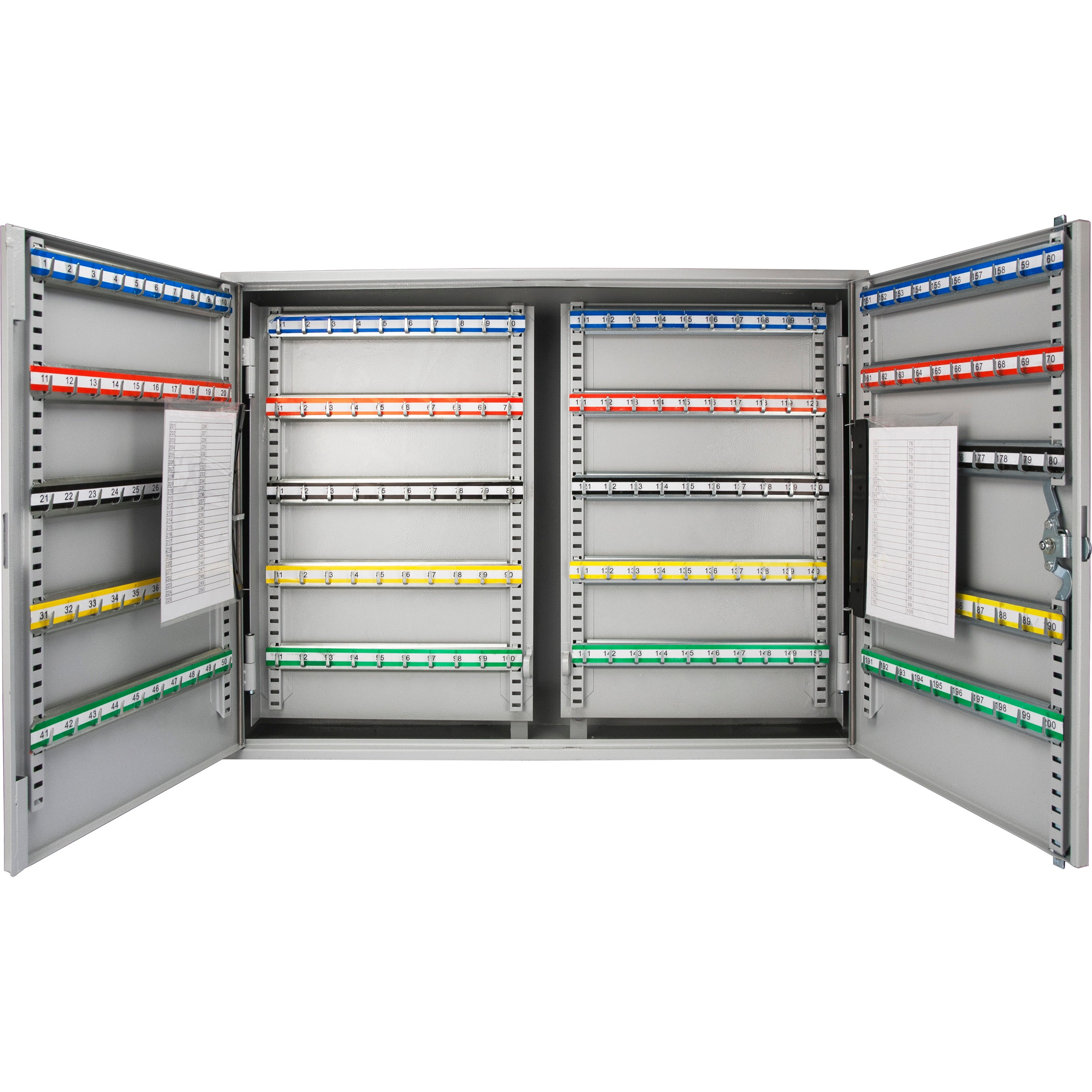 Adjustable Key Cabinet with Key Lock for Secure Storage, Gray Steel, 600-Key Capacity - Grand Goldman