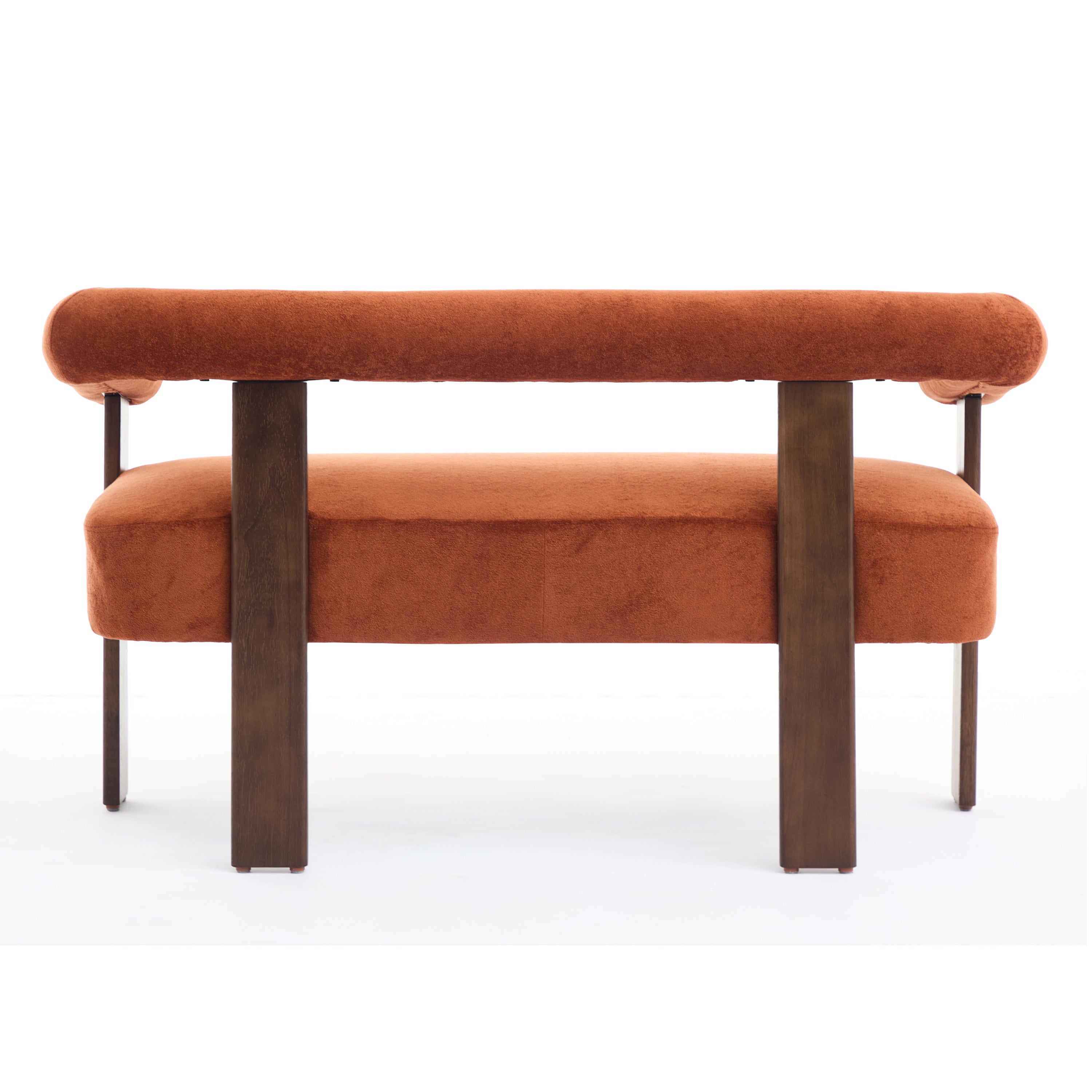 Round armrest loveseat(Dark orange+Brown) - Grand Goldman Shop