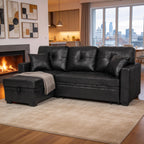 Sleeper Sofa, Sectional with Pull-Out Bed, Reversible Chaise, Storage Sectional, Foil Fabric, Small Space Solution, Convertible Sofa Bed - Grand Goldman Shop