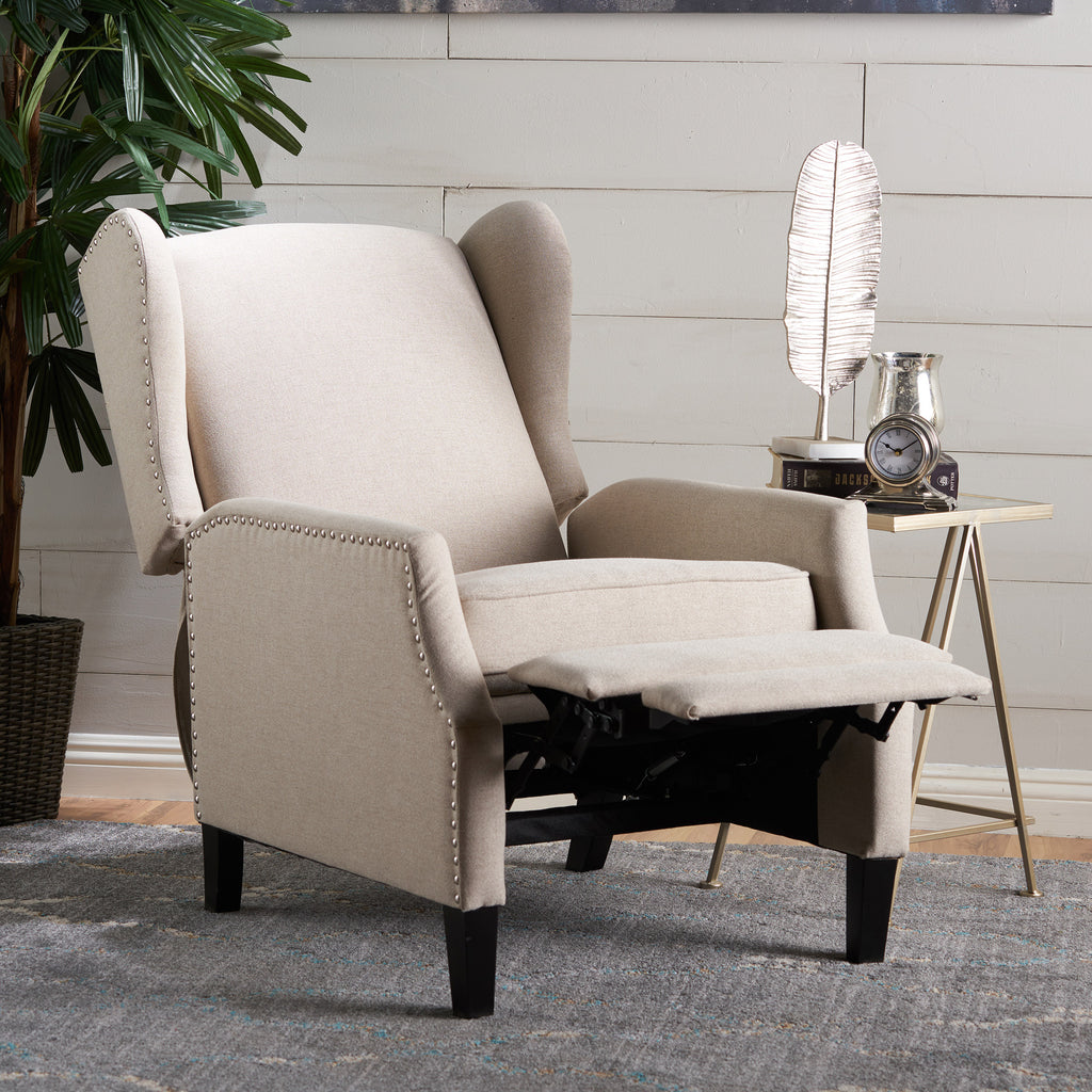 Westeros Wing Back Fabric Upholstered Recliner - Grand Goldman Shop