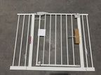 White Pressure-Mounted Baby Gate for Stairs, 29.5-44.1' Wide, Steel and ABS Construction, Easy Walk-Through Design for Kids a
