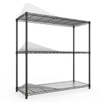 3 Tier Wire Shelving Unit, 1050 LBS NSF Height Adjustable Metal Garage Storage Shelves, Heavy Duty Storage Wire Rack Metal Shelves - Black - Grand Goldman Shop