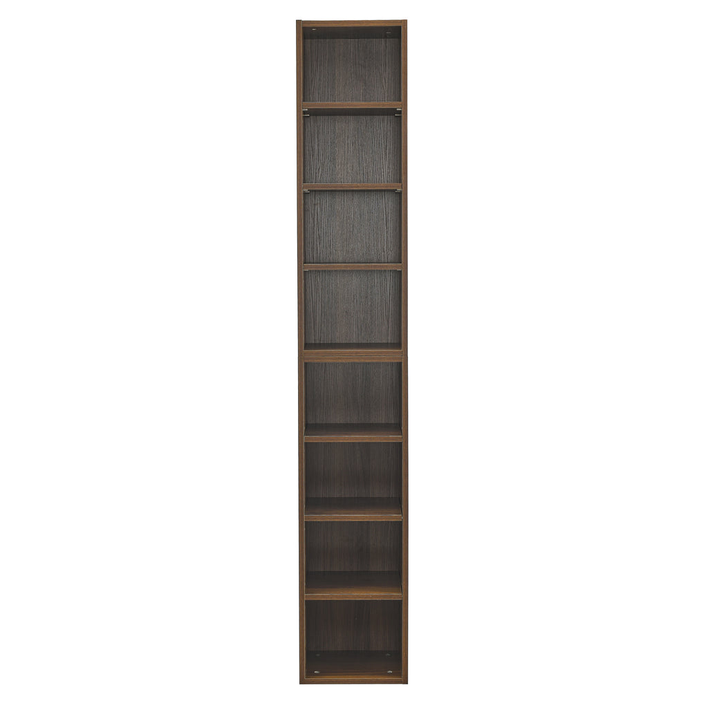 8-Tier Media Tower Rack, CD DVD Slim Storage Cabinet with Adjustable Shelves, Tall Narrow Bookcase Display Bookshelf for Home Office,Multi-functional double-decker bookcase - Grand Goldman Shop