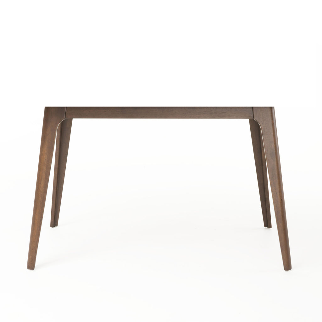 Mid-Century Modern Dining Table with Walnut Rubberwood Legs and Faux Wood Top, 47.20' W x 29.50' D x 29.50' H - Grand Goldman Shop