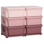 Qaba 3 Tier Kids Storage Unit, 6 Drawer Chest Toy Organizer Plastic Bins for Kids Bedroom Nursery Kindergarten Living Room fo