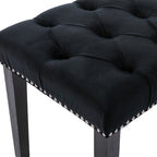 Heng Ming Upholstered Tufted Bench Ottoman , Velvet Dining Bench Bedroom Bench  Footrest Stool Accent Bench for Entryway Dining Room Living Room, Black - Grand Goldman Shop