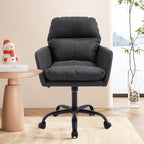 TY Adjustable Office Chair, Ergonomic Swivel Chair, Black Leather, Comfortable for Long Sitting, Versatile Home and Office Us
