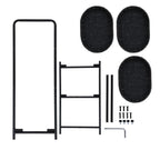 Modern 3-Tier Handwoven Side Table with Oval Organizer in Black Metal and Paper Rope - Grand Goldman Shop