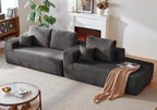 104' Cloud Sectional Sofa with L-Shape Chaise and Side Pockets , Modern Modular Design, Deep Seating, Upholstered Couch for Living Room/Bedroom, No Assembly Required (Plush Fabric), Grey,Right - Grand Goldman Shop