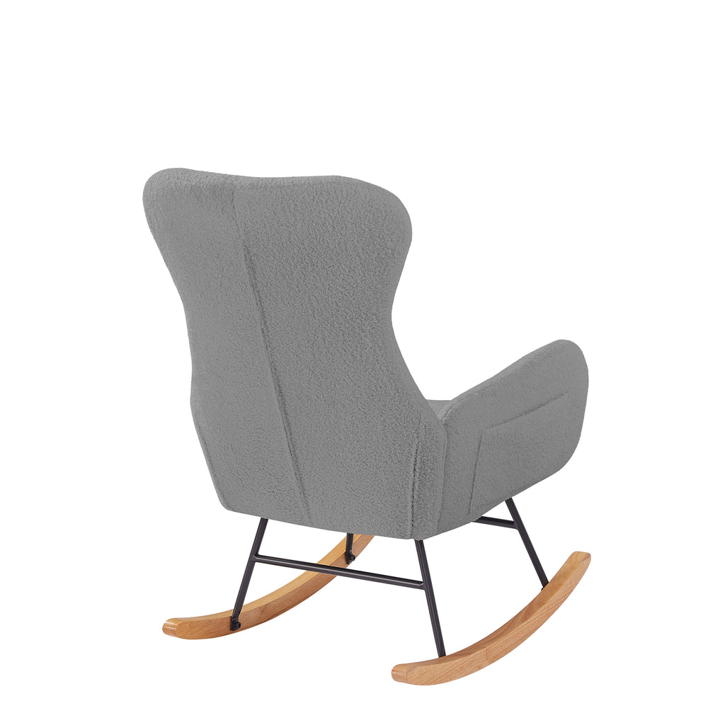 GREY teddy fabric rocking chair - Grand Goldman Shop
