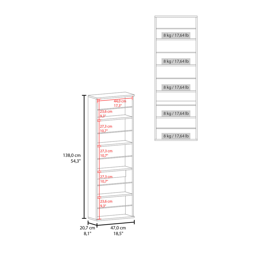 Wall Shoe Rack 54' H, One Mirror, One Door, Five Internal Storage Shelves, Approximate Capacity for Ten Shoes - Grand Goldman Shop