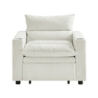Sleeper Sofa Chair Bed, Convertible Sofa Chair 3-in-1, Adjustable Sleeper Chair Pullout Sofa Bed with Modern Velvet Fabric for Living Room Apartment Small Space, Beige - Grand Goldman Shop