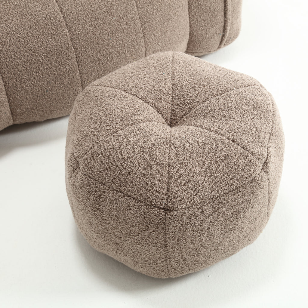 Soft Chenille Bean Bag Chair with High Resilient Foam for Living Room and Bedroom, Comfortable Square Lazy Sofa with Footstool for Adults - Grand Goldman Shop