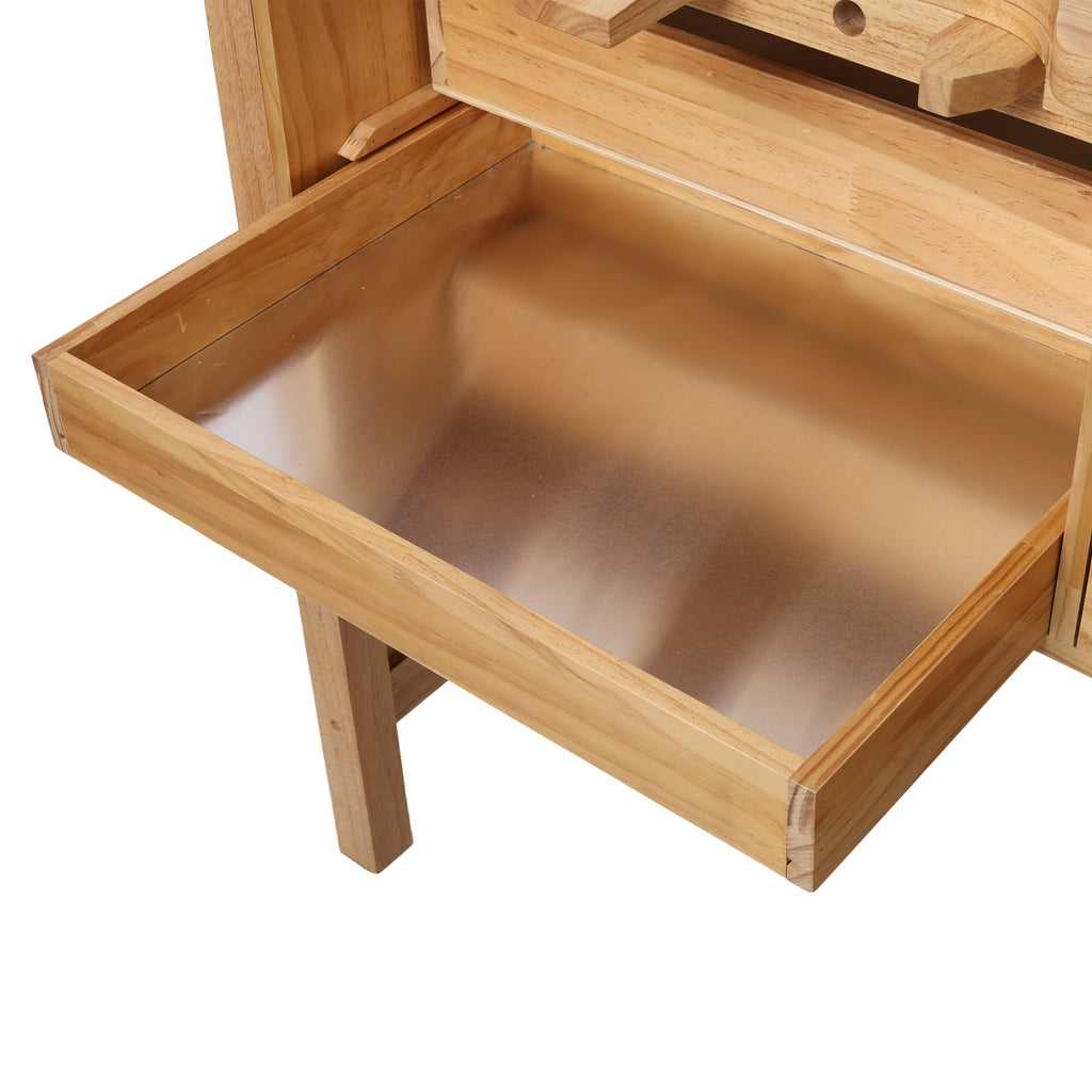 Solid Wood Jewelry Workbench - Wooden Craft Station with Practical Storage Drawers for Jewelry Making - Grand Goldman
