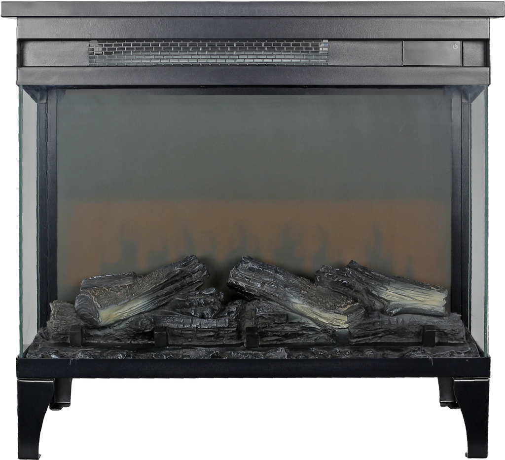 24 inch three sided glass electric fireplace with feet - Grand Goldman Shop