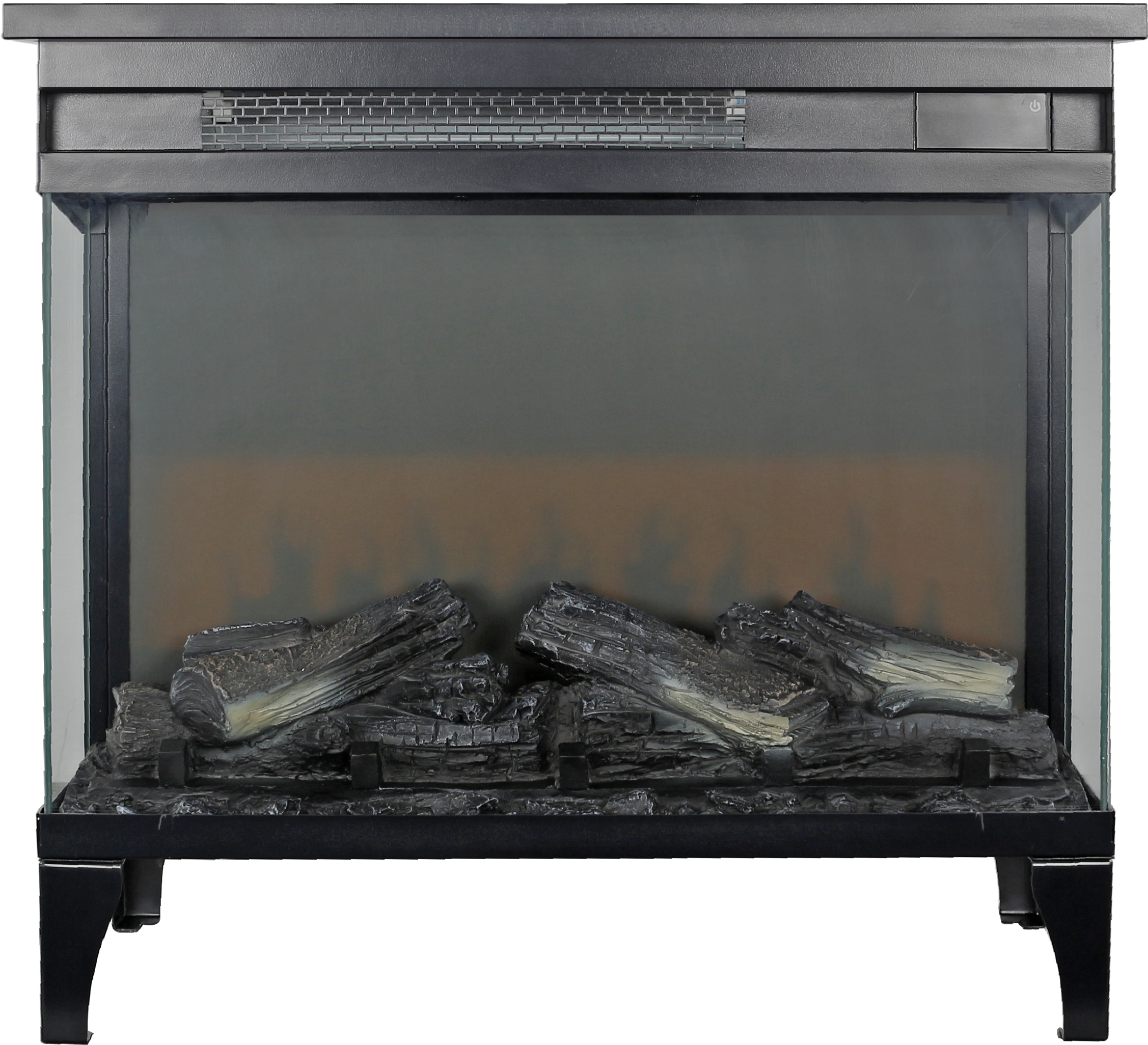 24 inch three sided glass electric fireplace with feet - Grand Goldman Shop