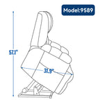 Dual Motor Heat Massage Infinite Position Up to 350 LBS Electric Power Lift Recliners with Power-Remote, Medium-firm and Heavy Duty, Grey - Grand Goldman Shop