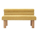 Upholstered Dining Bench, End of Bed, Entryway Bench, Ottoman for Dining Room, Bedroom, Living Room, Rubber Wood Leg 300 LBS Support, Yellow - Grand Goldman Shop