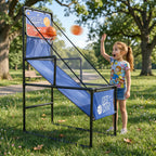 Kids Single Shot Basketball Arcade Game, Indoor Basketball Hoop with 2 Balls & Pump, Foldable Stand for Toddlers & Children |