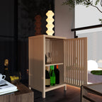 Natural Bamboo Freestanding Storage Cabinet with Door and Shelf for Bathroom, Living Room, Kitchen - Grand Goldman Shop