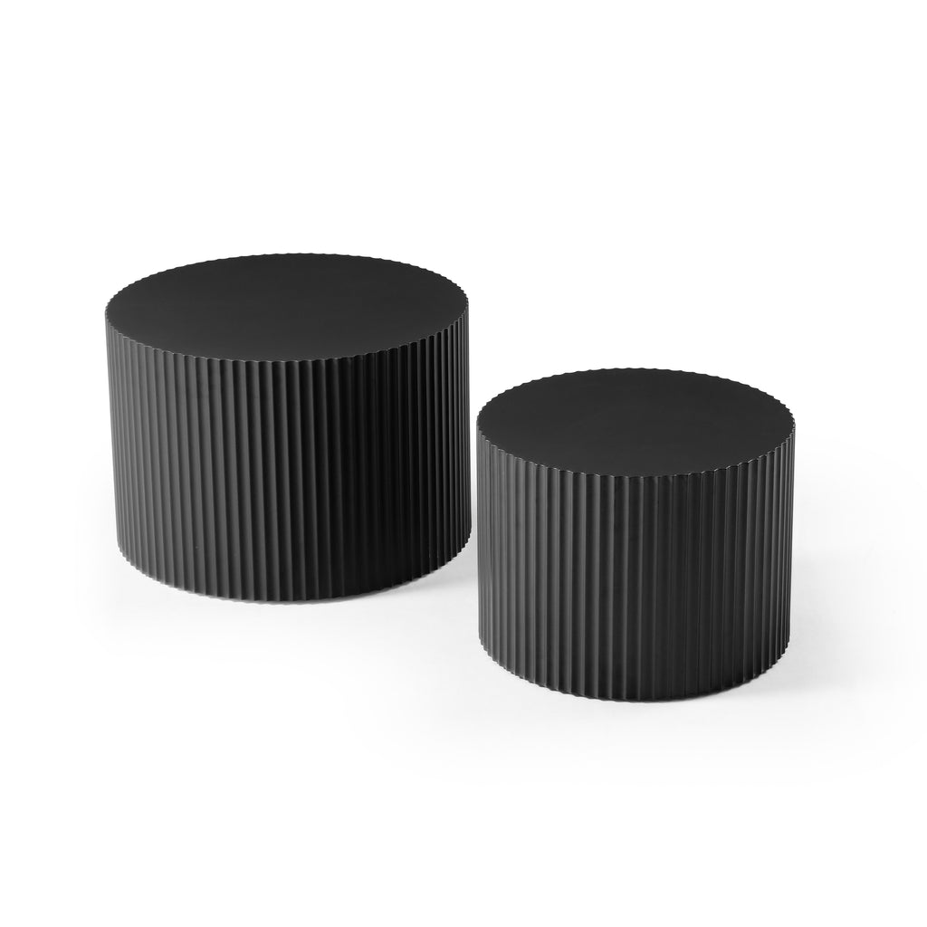 Nesting Table Set of 2, MDF Coffee Table set for Living Room/Leisure Area,Black(Same Sku:W876P252128) - Grand Goldman Shop