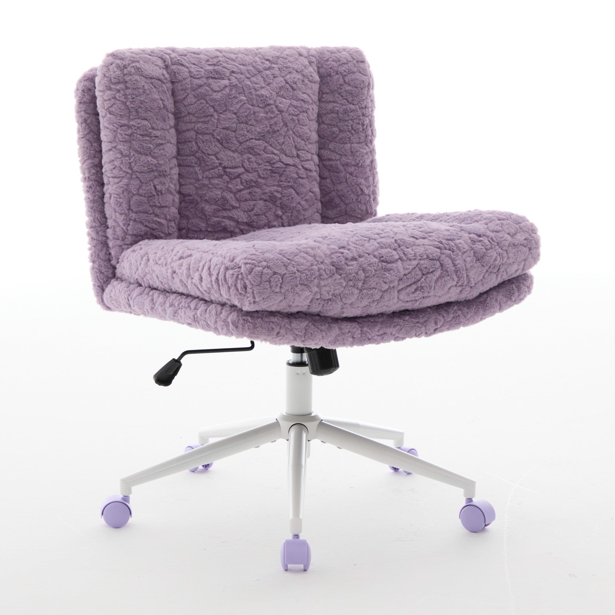 W26.4 inch Wider seat Office Chair,Artificial rabbit hair Home Office Chair with Metal Base,Adjustable Desk Chair Swivel Offi