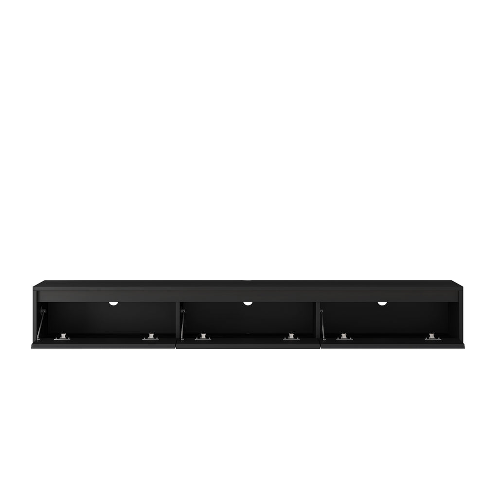 Floating TV Stand, Wall Mounted TV Shelf with Led Lights & Power OutletTV Cabinet for Black tv Stands for Living Room - Grand Goldman Shop