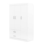 3-Door Wardrobe with 2 Drawers, White(OLD SKU:LP006001AAK) - Grand Goldman Shop