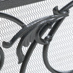 Darcie Wrought Iron Fireplace Screen with Intricate Detailing, Black Finish, Victorian Inspired Design, 10' D x 44' W x 35.5' H - Grand Goldman Shop