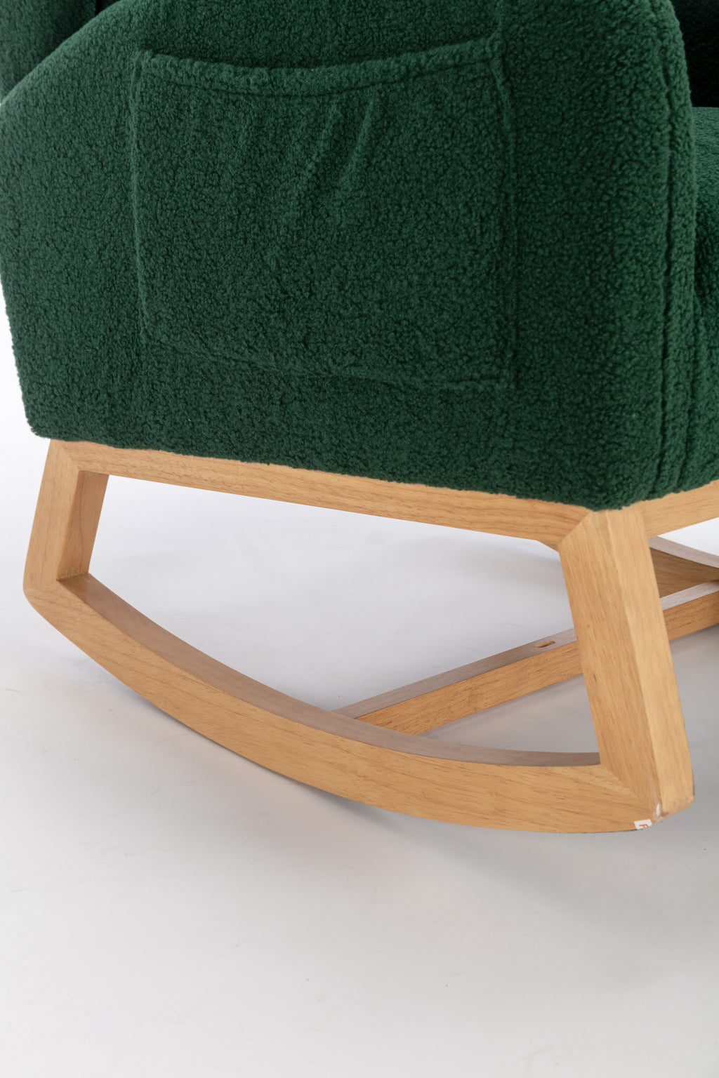 049-Teddy Fabric Rocking Chair With Packet Wood Legs,Green - Grand Goldman Shop
