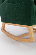 049-Teddy Fabric Rocking Chair With Packet Wood Legs,Green - Grand Goldman Shop