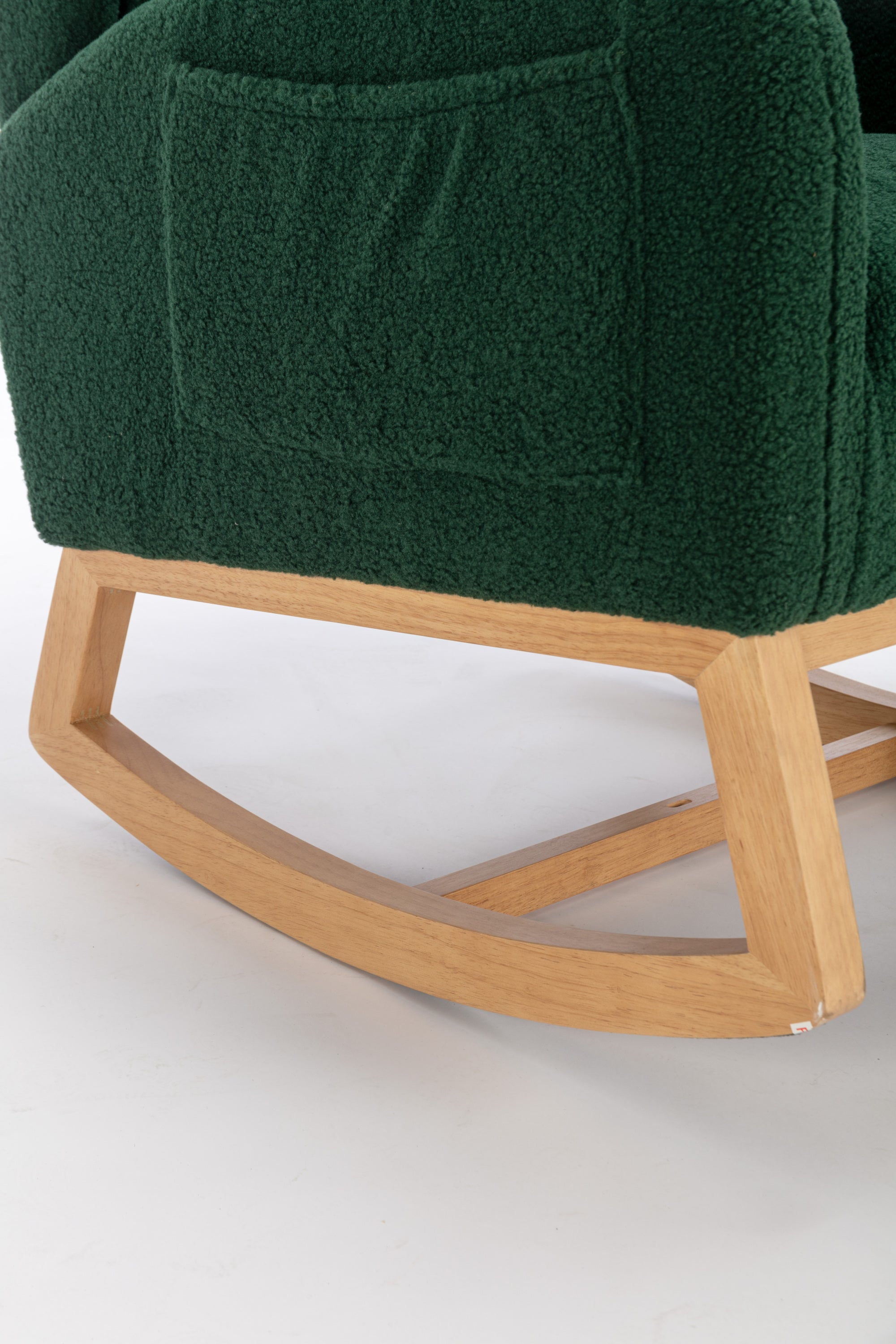 049-Teddy Fabric Rocking Chair With Packet Wood Legs,Green - Grand Goldman Shop