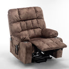 Lift Chair for Big and Tall Person with Inconvenient Legs: High Density Foam Lift Sofa with Heat and Massage, 2 Pockets, 2 Cup Holder, 2 Remote, 2 OKIN Motor - Grand Goldman Shop
