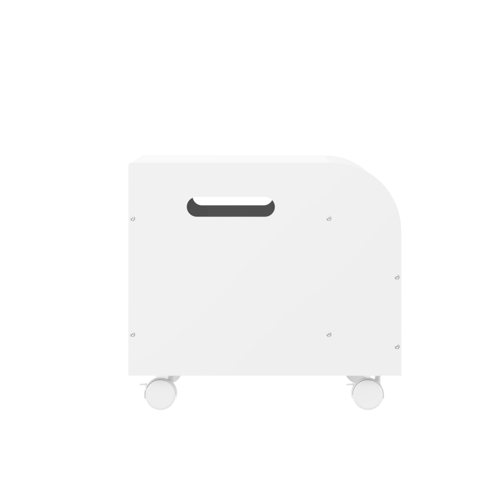 White Wooden Toy Box with 4 Universal Wheels, Kids Playroom Storage Organizer with Front Bookshelf, Flip-Top Lid, Safety Hing